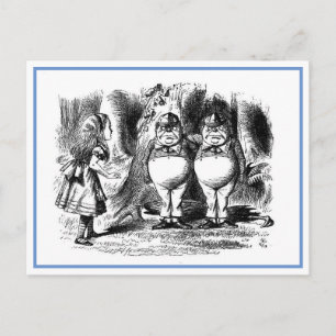 Tweedledum och Tweedledee Illustration Vykort