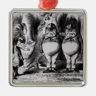 Tweedledum och Tweedledee Julgransprydnad Metall