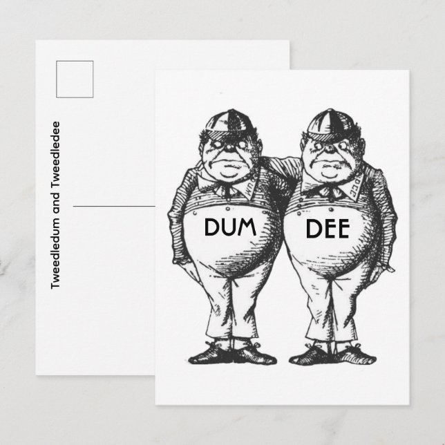 Tweedledum och Tweedledee Vykort (Fram/baksida)