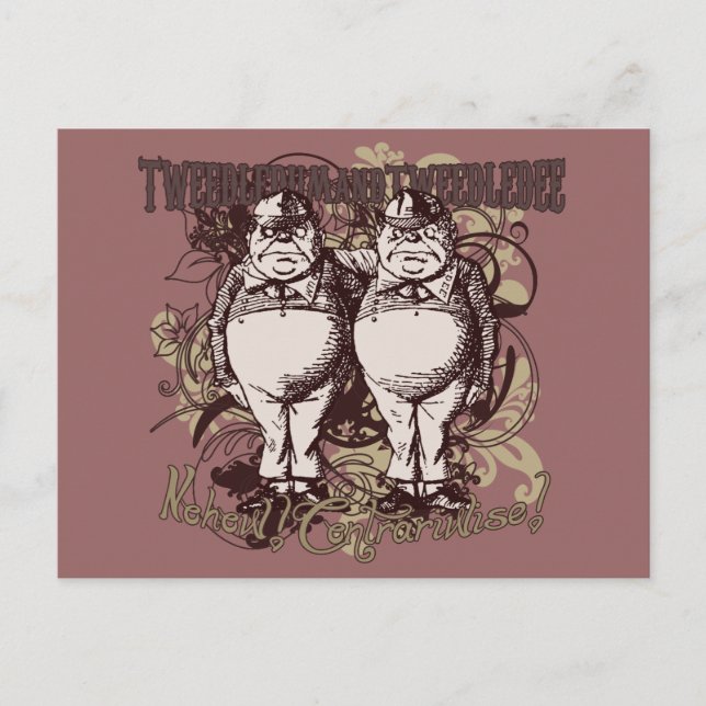 Tweedledum & Tweedledee Carnivale Stil Vykort (Framsida)