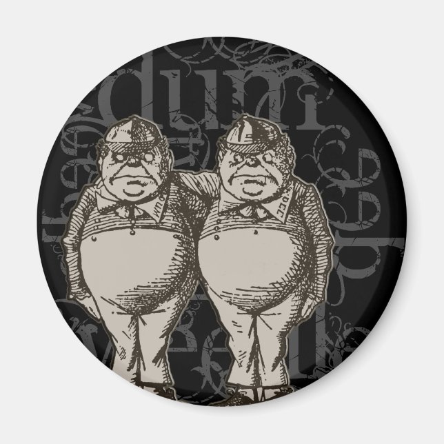 Tweedledum & Tweedledee Grunge (Figur) Magnet (Framsidan)