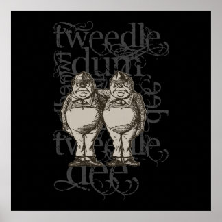 Tweedledum & Tweedledee Grunge (Figur) Poster
