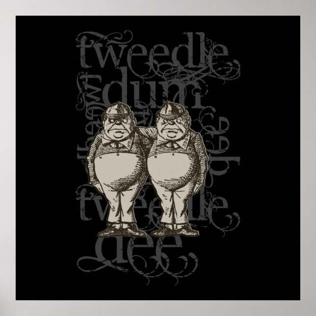 Tweedledum & Tweedledee Grunge (Figur) Poster (Framsidan)