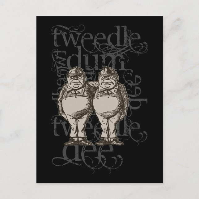 Tweedledum & Tweedledee Grunge (Figur) Vykort (Framsida)