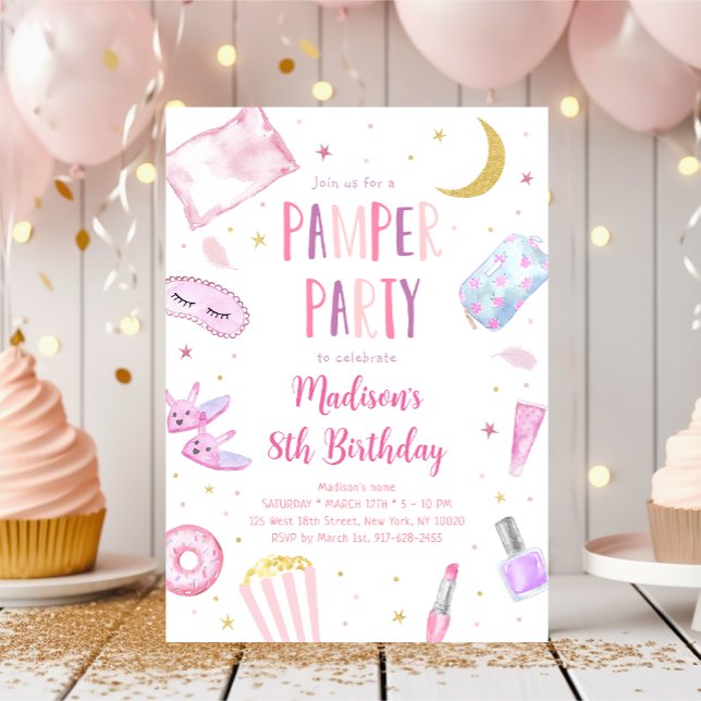 Tween Girl Pamper Party Birthday Inbjudningar (Skapare uppladdad)
