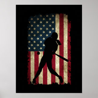 Tween Girls Softball Saker USA flagga Poster