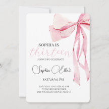 Tween Rosa Bow 13:e födelsedagen | Coquette 13th B