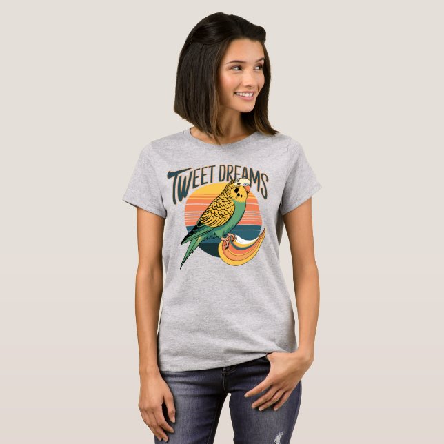 Tweet Dreams - Parakeet T Shirt (Hel framsida)