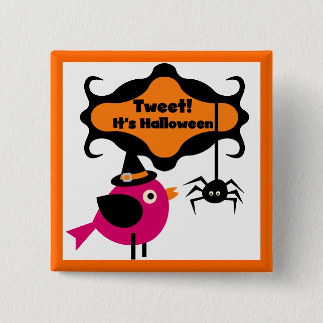 Tweet Halloween T-shirts och presenter Knapp (Framsida)