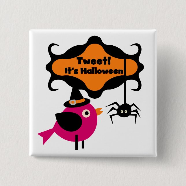 Tweet Halloween T-shirts och presenter Knapp (Framsida)