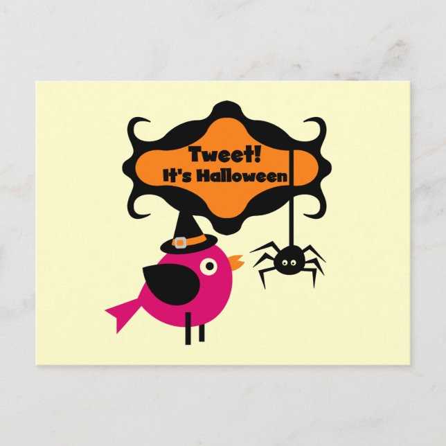 Tweet Halloween T-shirts och presenter Vykort (Framsida)