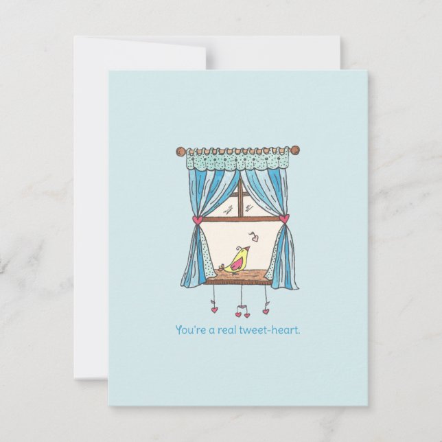 Tweet Heart Bird Alla hjärtans dag-kort Kort (Framsida)