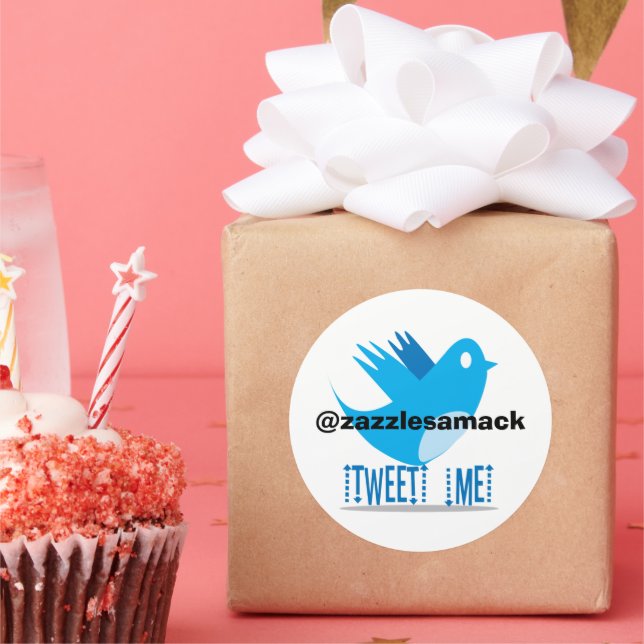 Tweet ME @ Tweet Adress Runt Klistermärke (Part)