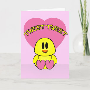 Tweet Sweet Bird Valentine Day Hälsning Helgkort