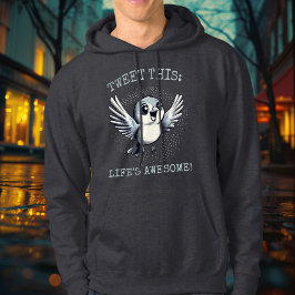 Tweet this: Livet är Fantastisk! - Glatta Bird Hoo Hoodie
