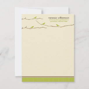 Tweet! Tweet! Anpassningsbar Flat Note Cards (kalk Anteckningskort