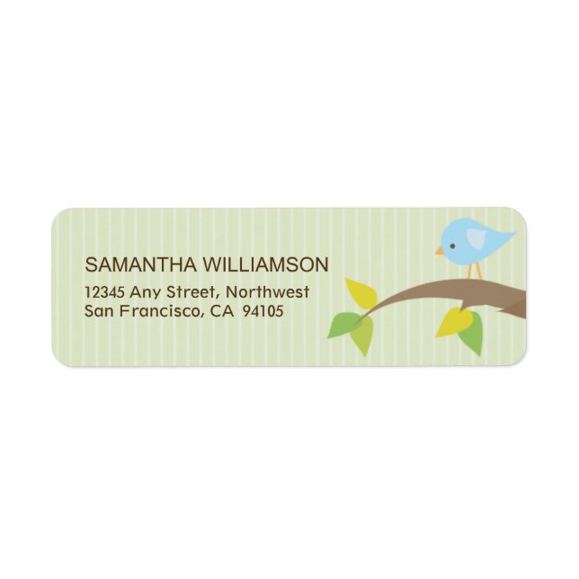 Tweet! Tweet! Returetiketter (sage) Returadress Etikett (Framsidan)