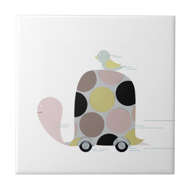 Tweeter på en sköldpadds-sten underlägg (Framsidan)