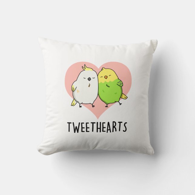 Tweethearts Funny Love birds Pun Kudde (Framsida)