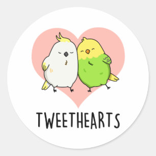 Tweethearts Funny Love birds Pun Runt Klistermärke