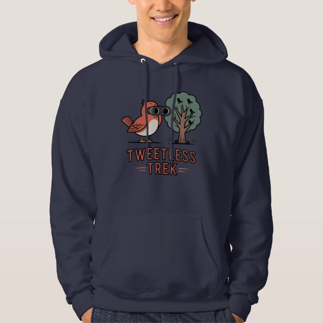 Tweetless Trek – Fågelskådningsteckning  Hoodie (Framsida)