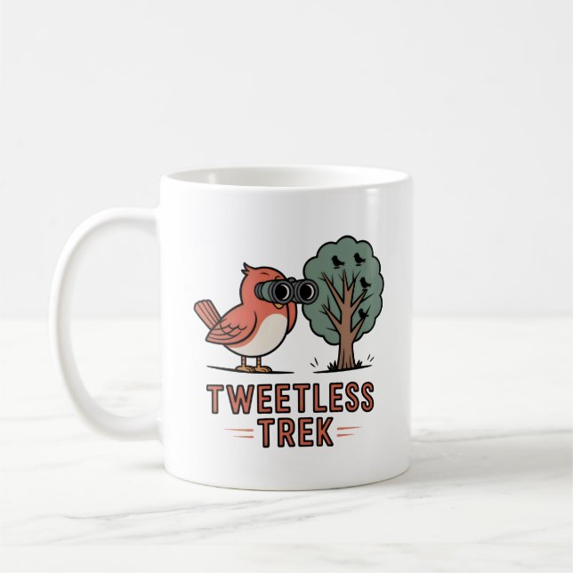 Tweetless Trek Mug – Funny Birdwatching Gift Kaffemugg (Vänster)