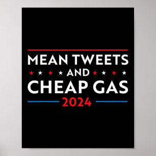 Tweets and Billigt Gas Funny 2024 Pro Trump Manar Poster