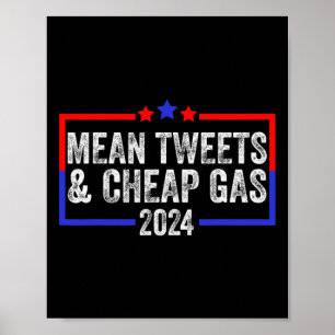 Tweets and Billigt Gas Funny 2024 Pro Trump Poster