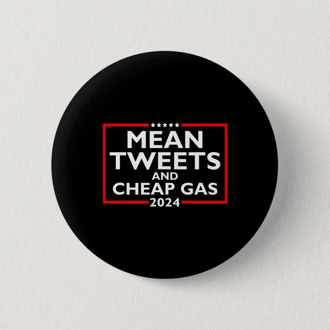 Tweets and Billigt Gas Funny 2024 Pro-trump-val Knapp (Framsida)