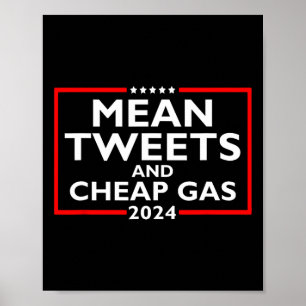 Tweets and Billigt Gas Funny 2024 Pro-trump-val Poster