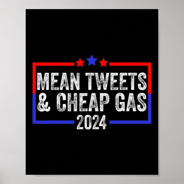 Tweets Och Billig Gas Roligt 2024 Pro Trump  Poster (Framsidan)