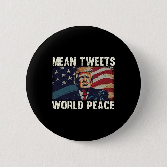 Tweets World Peace Donald Trump Patriotic Knapp (Framsida)