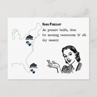Tweetstorms Haiku-vykort Vykort