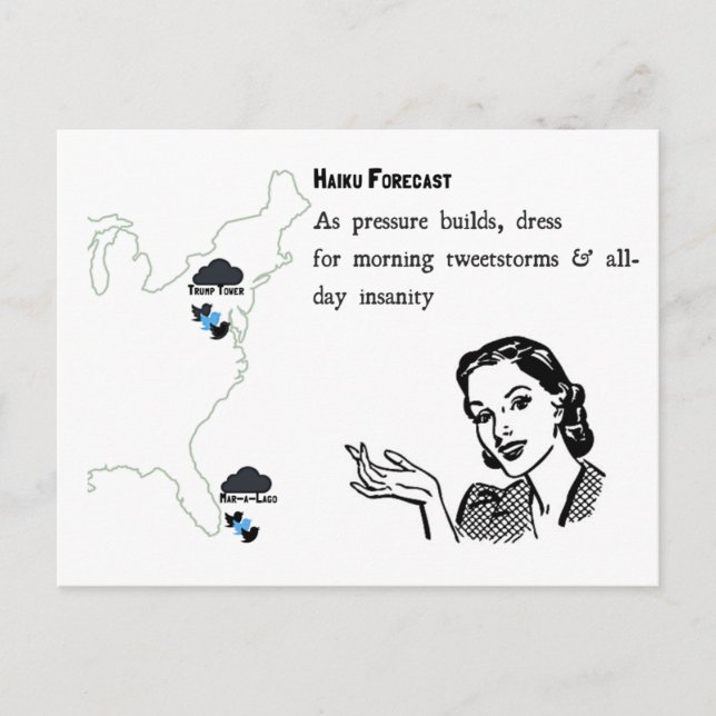 Tweetstorms Haiku-vykort Vykort (Framsida)