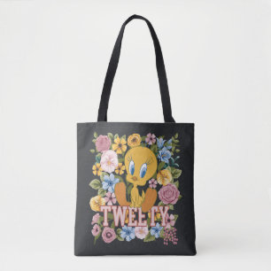 TWEETY™ Blommig broderad grafik Tygkasse