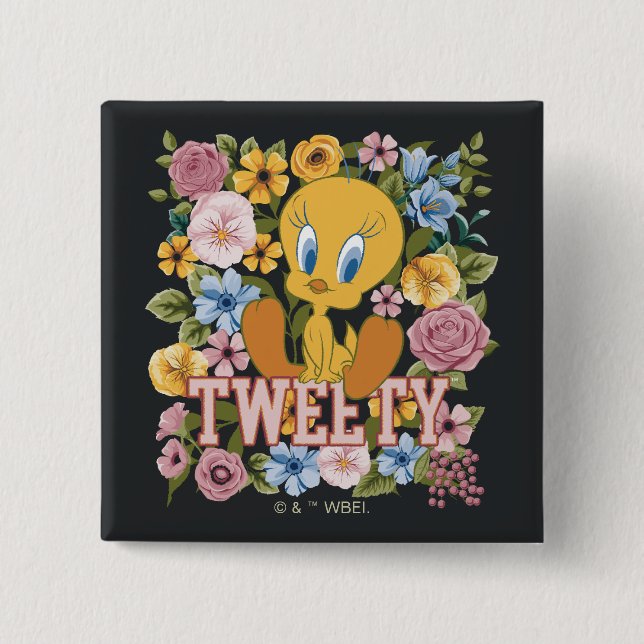 TWEETY™ Blommig Broderi Grafik Knapp (Framsida)