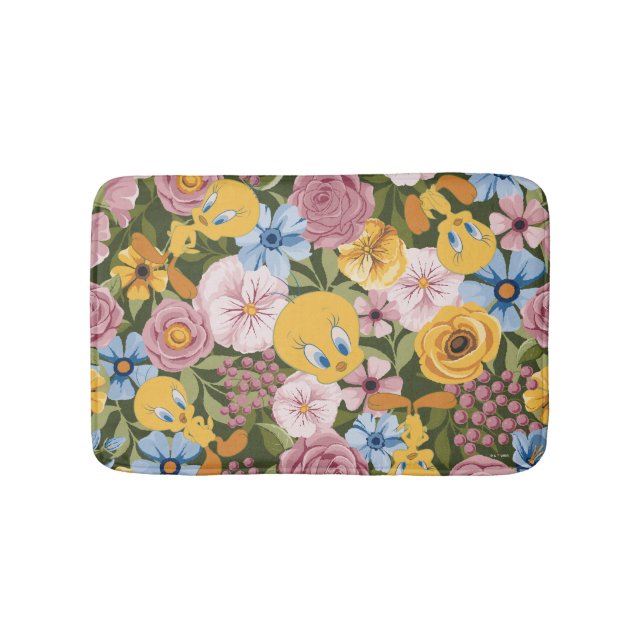 TWEETY™ Blommig Broderimönster Badrumsmatta (Framsidan)