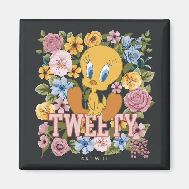 TWEETY™ Blommig Brodyrgrafik Magnet (Framsidan)