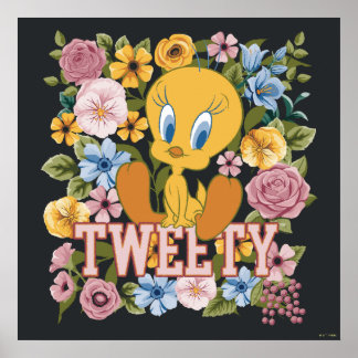 TWEETY™ Blommig Brodyrgrafik Poster