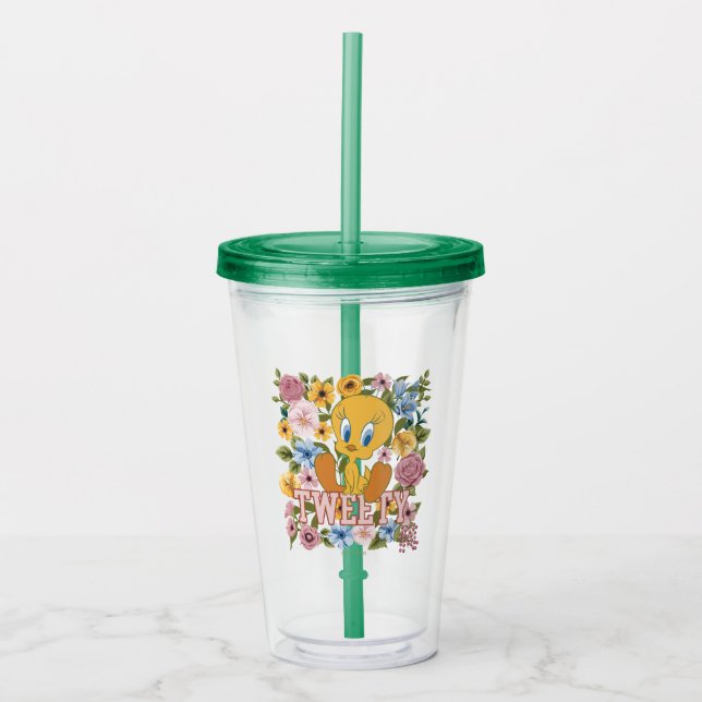 TWEETY™ Blommig Brodyrgrafik Take Away Mugg (Framsida)