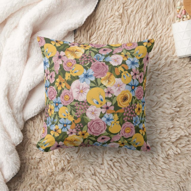 TWEETY™ Blommigt broderimönster Kudde (Filt)