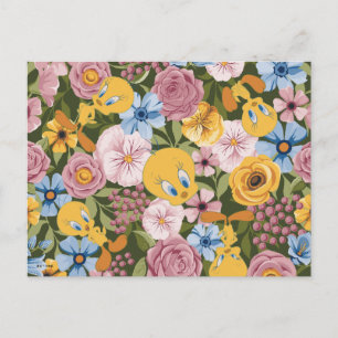 TWEETY™ Blommigt Broderimönster Vykort