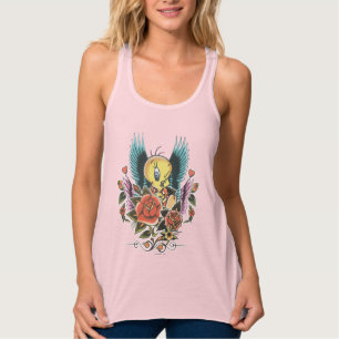 Tweety Blue Vingar Linne Med Racerback