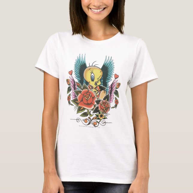 Tweety Blue Vingar Tee Shirt (Framsida)