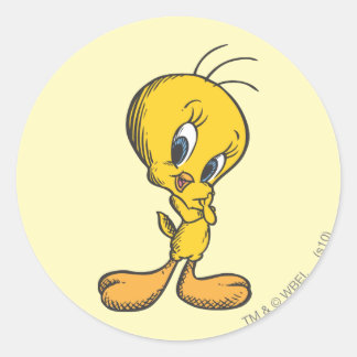 TWEETY™ Blyg Runt Klistermärke