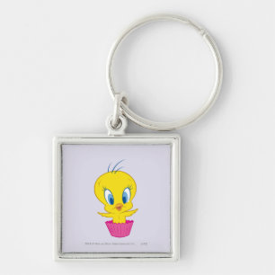 TWEETY™ Cupkaka Fyrkantig Silverfärgad Nyckelring