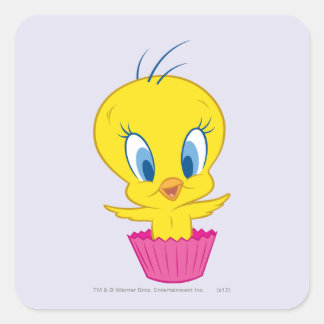 TWEETY™ Cupkaka Fyrkantigt Klistermärke