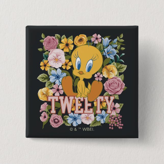 TWEETY™ Floral Embroidery Graphic Knapp (Framsida)