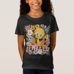 TWEETY™ Floral Embroidery Graphic T Shirt<br><div class="desc">Check out TWEETY™ in this beautiful floral graphic with stitched name effect. Wear this on a cozy tee,  tote bag,  or decorative throw pillow! Shop this design on even more custom Zazzle gifts!</div>