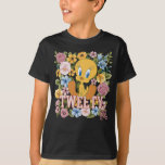 TWEETY™ Floral Embroidery Graphic T Shirt<br><div class="desc">Check out TWEETY™ in this beautiful floral graphic with stitched name effect. Wear this on a cozy tee,  tote bag,  or decorative throw pillow! Shop this design on even more custom Zazzle gifts!</div>